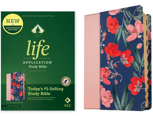 NLT Life Application Study Bible, Dritte Auflage (Lederähnlich, Rosa Abendblüte, Indexiert, Rote Schrift) - NLT Life Application Study Bible, Third Edition (Leatherlike, Pink Evening Bloom, Indexed, Red Letter)