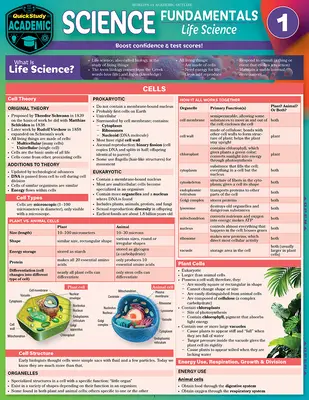 Naturwissenschaftliche Grundlagen 1 - Lebenswissenschaften - Zellen, Pflanzen und Tiere: Laminiertes Nachschlagewerk und Studienführer für das Schnellstudium - Science Fundamentals 1 - Life Science - Cells, Plants & Animals: Quickstudy Laminated Reference & Study Guide