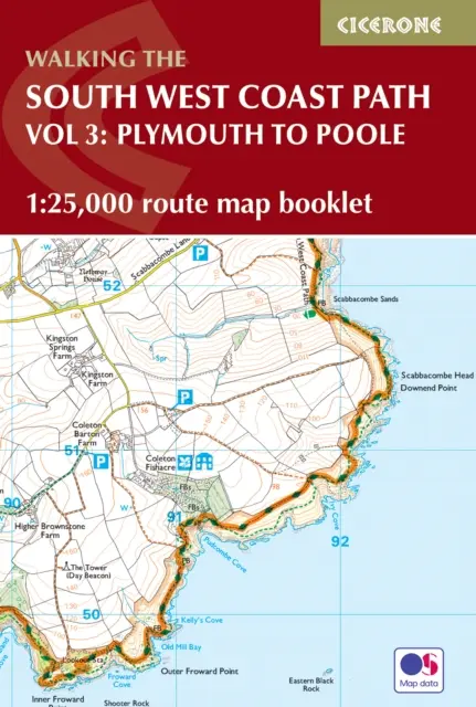 South West Coast Path Kartenheft - Band 3: Plymouth nach Poole - 1:25.000 OS Route Mapping - South West Coast Path Map Booklet - Vol 3: Plymouth to Poole - 1:25,000 OS Route Mapping