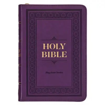 KJV Heilige Bibel, kompakte Kunstleder Red Letter Edition - Ribbon Marker, King James Version, lila, Reißverschluss - KJV Holy Bible, Compact Faux Leather Red Letter Edition - Ribbon Marker, King James Version, Purple, Zipper Closure