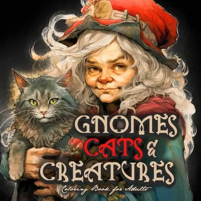 Gnomes, Cats and Creatures Malbuch für Erwachsene: Zwerge Malbuch Portrait Katzen Malbuch für Erwachsene Fantasy Malbuch Magie - Gnomes, Cats and Creatures Coloring Book for Adults: Gnomes Coloring Book Portrait Cats Coloring Book for Adults Fantasy Coloring Book Magic