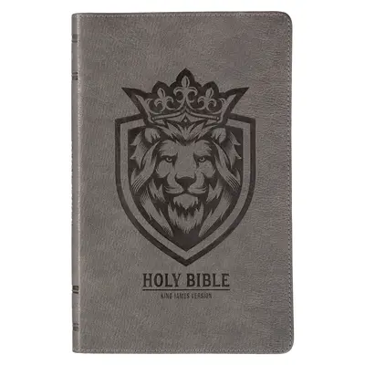 KJV Heilige Bibel, Geschenkausgabe für Jungen, King James Version, flexibler Einband aus Kunstleder, anthrazitfarbenes Löwen-Emblem - KJV Holy Bible, Gift Edition for Boys King James Version, Faux Leather Flexible Cover, Charcoal Gray Lion Emblem