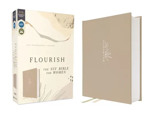 Flourish: Die NIV Bibel für Frauen, Leineneinband, Creme, Komfortdruck - Flourish: The NIV Bible for Women, Cloth Over Board, Cream, Comfort Print