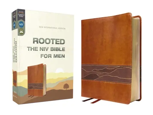 Verwurzelt: Die NIV Bibel für Männer, lederweich, braun, Komfortdruck - Rooted: The NIV Bible for Men, Leathersoft, Brown, Comfort Print