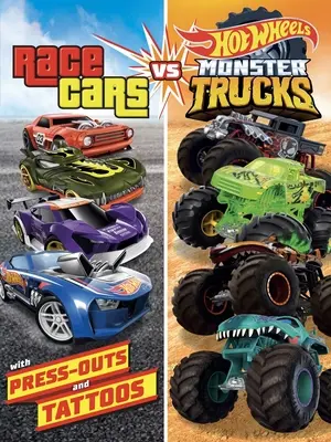 Hot Wheels: Race Cars vs. Monster Trucks: 100% offiziell lizenziert von Mattel, Aktivitäten, Tattoos und Ausdrückkarten für Kinder von 4 bis 8 Jahren - Hot Wheels: Race Cars vs. Monster Trucks: 100% Officially Licensed by Mattel, Activities, Tattoos, & Press-Out Cards for Kids Ages 4 to 8