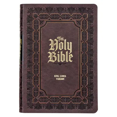 KJV Studienbibel, Großdruck King James Version Heilige Bibel, Daumen Tabs, Bänder, Kunstleder dunkelbraun Debossed - KJV Study Bible, Large Print King James Version Holy Bible, Thumb Tabs, Ribbons, Faux Leather Dark Brown Debossed