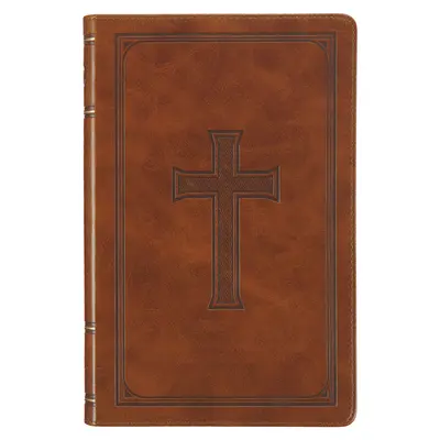 KJV Heilige Bibel, Standardformat Kunstleder Red Letter Edition Daumen-Index, Ribbon Marker, King James Version, honigbraunes Kreuz-Emblem - KJV Holy Bible, Standard Size Faux Leather Red Letter Edition Thumb Index, Ribbon Marker, King James Version, Honey Brown Cross Emblem