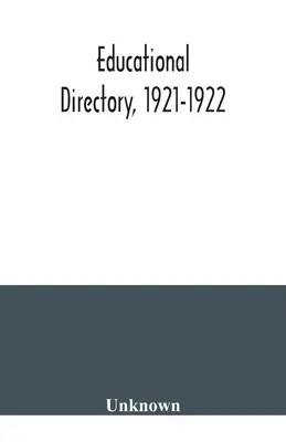 Bildungsverzeichnis, 1921-1922 - Educational directory, 1921-1922