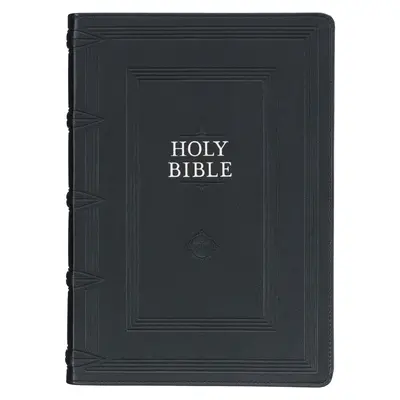 KJV Studienbibel, Standard King James Version Heilige Bibel, Daumenregister, Bänder, Kunstleder, schwarze Prägung - KJV Study Bible, Standard King James Version Holy Bible, Thumb Tabs, Ribbons, Faux Leather, Black Debossed