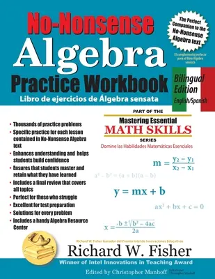 No-Nonsense Algebra Practice Workbook, zweisprachige Ausgabe: Englisch-Spanisch - No-Nonsense Algebra Practice Workbook, Bilingual Edition: English-Spanish