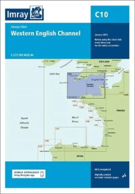 Imray Karte C10 - Passagekarte für den westlichen Ärmelkanal - Imray Chart C10 - Western English Channel Passage Chart