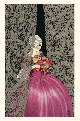 Jahrgangsjournal Französische Hofdame mit Spitzenvorhang - Vintage Journal French Lady of the Court with Lace Curtain