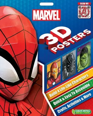 Marvel 3D-Poster: Schnell und einfach zu bauende, lebensechte Charaktere, plus Bastelarbeiten, Aktivitäten und mehr - Marvel 3D Posters: Quick & Easy to Assemble Life-Like Characters, Plus Crafts, Activities, and More
