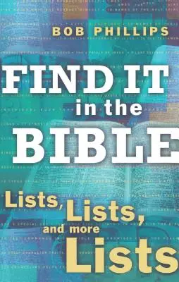 Finde es in der Bibel: Listen, Listen, und noch mehr Listen - Find It in the Bible: Lists, Lists, and More Lists