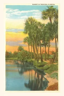 Oldtimer-Journal Sonnenuntergang, Palmen, Florida - Vintage Journal Sunset, Palm Trees, Florida