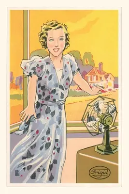 Vintage Journal Englische Frau mit elektrischem Ventilator - Vintage Journal English Woman with Electric Fan