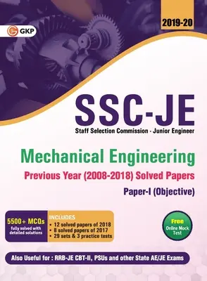 SSC JE Mechanical Engineering für Junior-Ingenieure - Gelöste Prüfungsaufgaben der Vorjahre (2008-18), 2018-19 für Papier I - SSC JE Mechanical Engineering for Junior Engineers Previous Year Solved Papers (2008-18), 2018-19 for Paper I