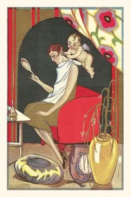 Jahrgangsjournal Amor schneidet Flapper's Hair - Vintage Journal Cupid Cutting Flapper's Hair