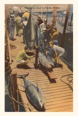 Weinleseblatt Fisch auf dem Dock, Florida - Vintage Journal Fish on Dock, Florida