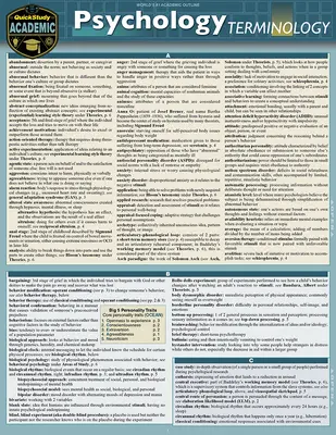 Psychologie Terminologie: Ein laminiertes Nachschlagewerk für das Schnellstudium - Psychology Terminology: A Quickstudy Laminated Reference Guide