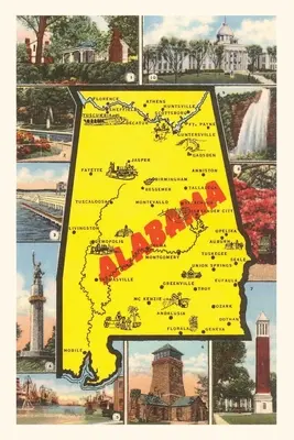 Jahrgangsjournal Alabama-Karte und -Szenen - Vintage Journal Alabama Map and Scenes