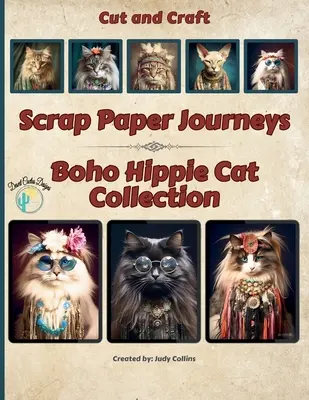 Scrap Paper Journeys - Boho Hippie Cat Kollektion Schneiden und Basteln - Scrap Paper Journeys - Boho Hippie Cat Collection Cut and Craft