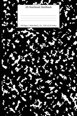 Notizbuch A5 Hardback: Black Marble Wide Rule Journal - A5 Notebook Hardback: Black Marble Wide Rule Journal