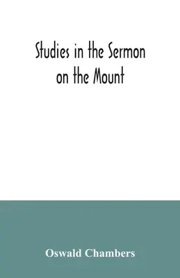 Studien zur Bergpredigt - Studies in the Sermon on the Mount