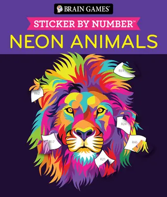 Denkspiele - Sticker nach Zahlen: Neon-Tiere - Brain Games - Sticker by Number: Neon Animals