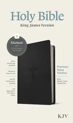 KJV Premium Value Thinline Bibel, Filament Enabled Edition (rote Buchstaben, lederähnlich, schwarzes Strahlenkreuz) - KJV Premium Value Thinline Bible, Filament Enabled Edition (Red Letter, Leatherlike, Black Radiant Cross)