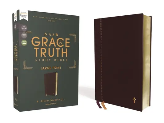 Nasb, die Gnade und Wahrheit Studienbibel, Großdruck, lederweich, kastanienbraun, rote Schrift, Text 1995, Komfortdruck - Nasb, the Grace and Truth Study Bible, Large Print, Leathersoft, Maroon, Red Letter, 1995 Text, Comfort Print