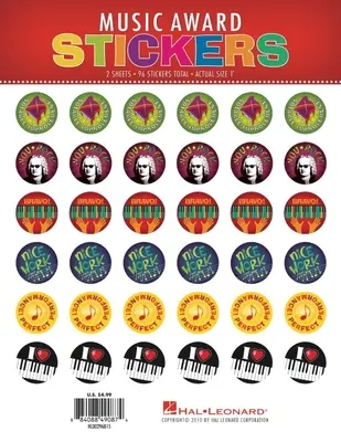 Musikpreis-Aufkleber: Packung mit 96 Aufklebern - Music Award Stickers: Pack of 96 Stickers