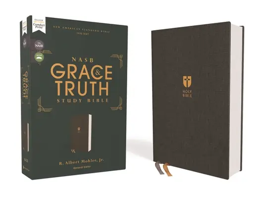 Nasb, die Gnade und Wahrheit Studienbibel, Leinen über Karton, Grau, Rote Schrift, 1995 Text, Komfortdruck - Nasb, the Grace and Truth Study Bible, Cloth Over Board, Gray, Red Letter, 1995 Text, Comfort Print