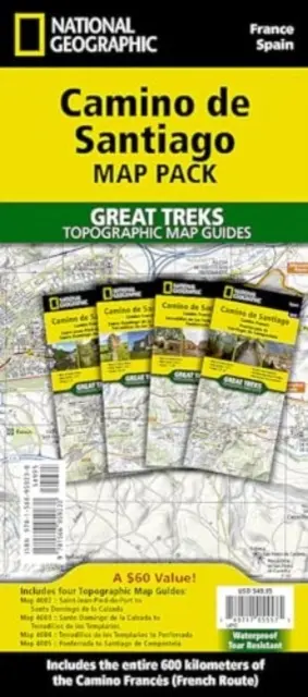 Camino de Santiago Karte [Kartenpaket] Karte - Camino de Santiago Map [Map Pack Bundle] Map