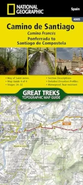 Jakobsweg 4 von 4 Karten [Ponferrada nach Santiago de Compostela] - Camino de Santiago 4 of 4 Map [Ponferrada to Santiago de Compostela]