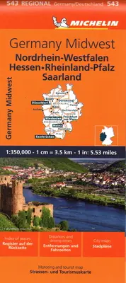 Deutschland Mittelwesten Karte 543 - Germany Midwest Map 543