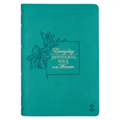 NLT Holy Bible Everyday Devotional Bible for Women Neue Lebendige Übersetzung Veganes Leder, Teal Debossed - NLT Holy Bible Everyday Devotional Bible for Women New Living Translation Vegan Leather, Teal Debossed