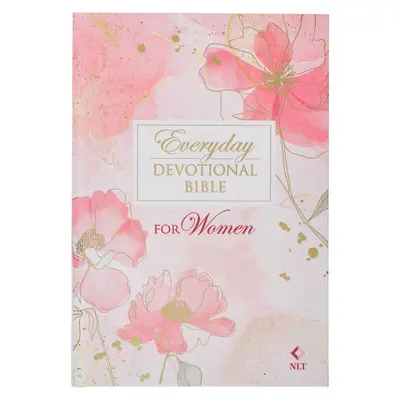 NLT Heilige Bibel Alltagsbibel für Frauen Neue Lebendige Übersetzung, Pink Printed Floral - NLT Holy Bible Everyday Devotional Bible for Women New Living Translation, Pink Printed Floral